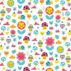 Obraz premium Colorful Pattern of Flower, Bugs