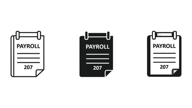 payroll document folder with number 207 flat design vector illustration
