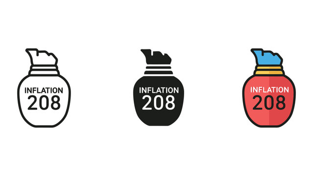 inflation crisis concept with numbered piggy banks vector illustration