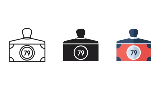 79th anniversary celebration badges flat design vector illustration