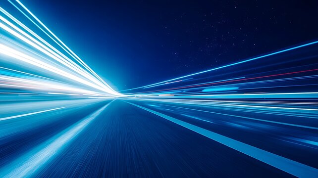 Abstract blue light speed motion background with futuristic digital energy effect