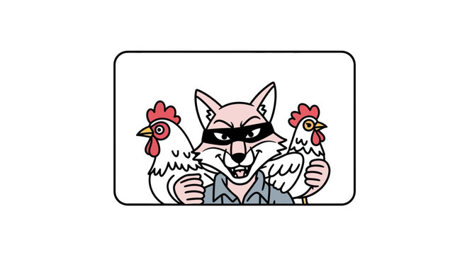 Clever Fox Bandit Stealing Chickens