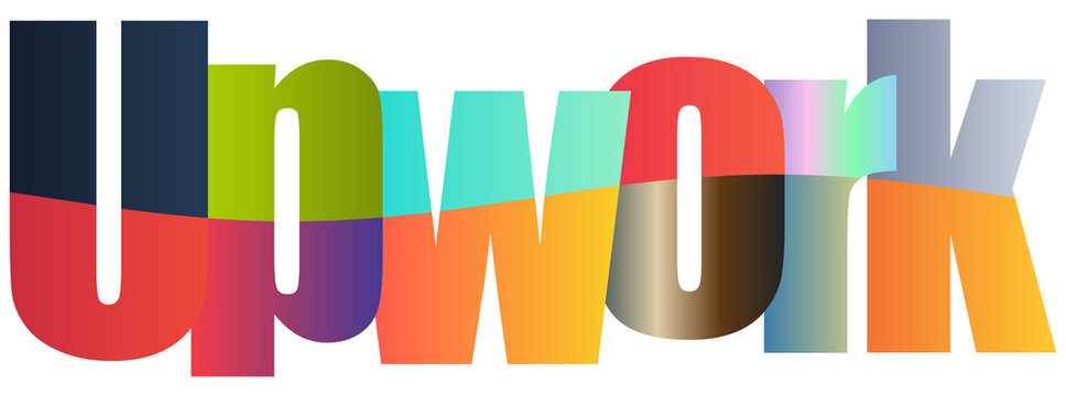 Colorful Upwork Style Text Design With Gradient Letters