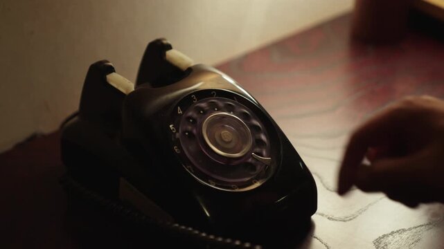日本の伝統的なロータリーダイヤル式電話(黒電話)