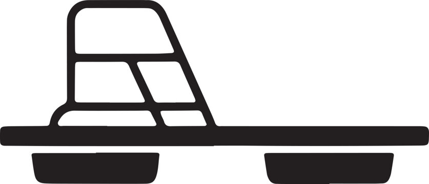 Slider sandal icon in side profile view featuring a minimalist black line art aesthetic