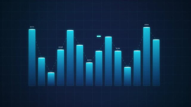 Blue bar graph showing data distribution, suitable for business presentations, infographics, reports, and statistical analysis visuals.