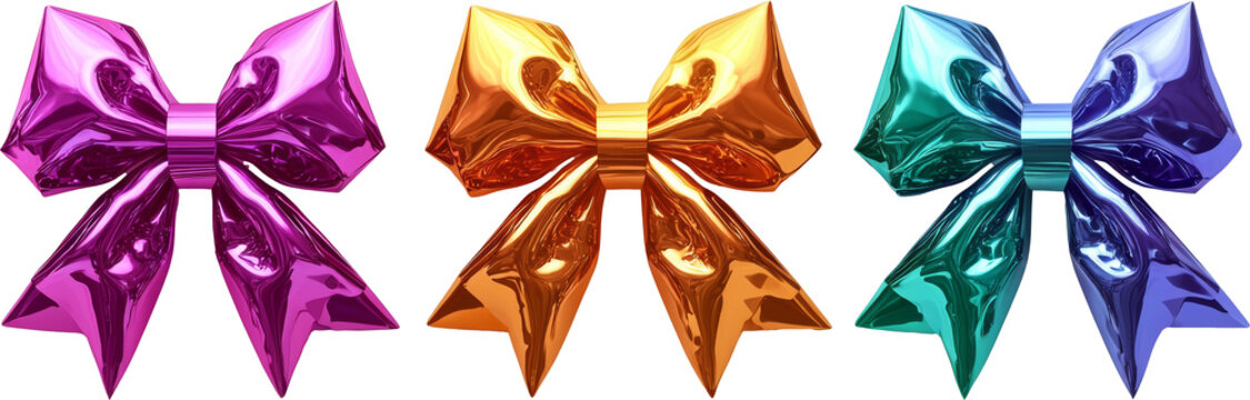 set of ribbon bow colorful 