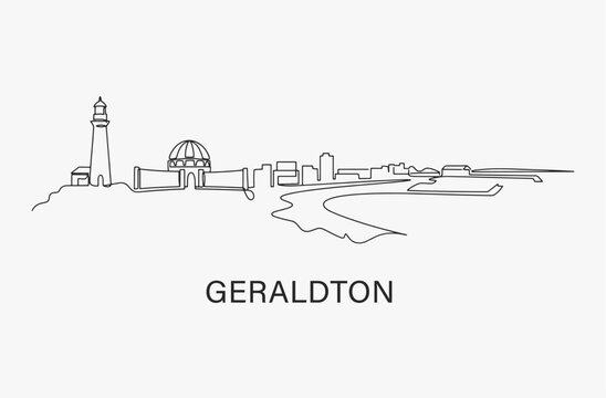 Flat Design one line without breaking the Geraldton city.