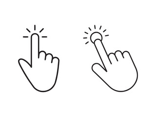 Fototapeta premium Click hand icon button cursor pointer select touch web design element user interface clickable area indicator