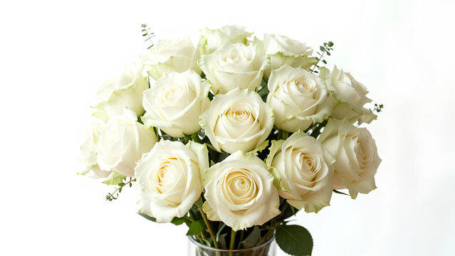 wedding bouquet of white roses