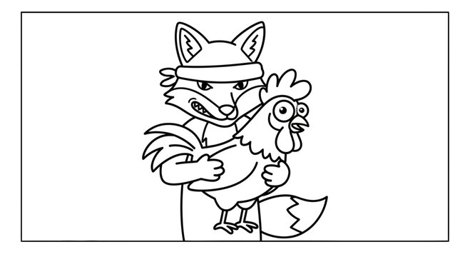 Fox Stealing a Chicken