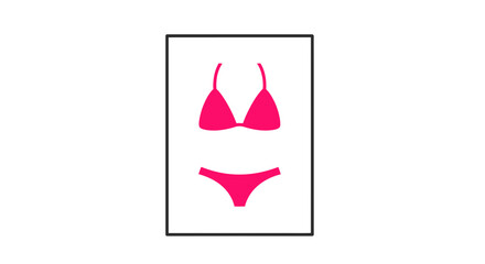 Fototapeta premium Vibrant Pink Bikini Set Icon