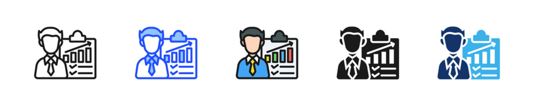 Development Plan Icon Collection With Multiple Styles