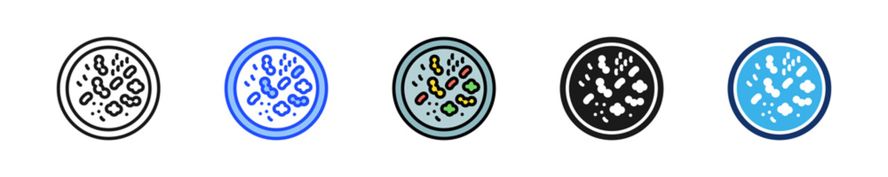Petri Growth Icon Collection With Multiple Styles