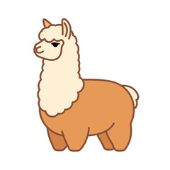 Fototapeta premium Cute Cartoon Alpaca Illustration
