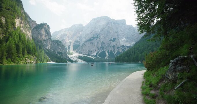 Croda del Becco and Lago Di Braies, Dolomites, Italy