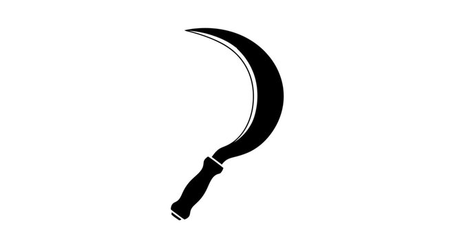 Traditional curved sickle tool for harvesting crops