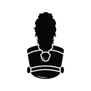 Black silhouette icon of a soldier wearing a traditional military uniform with a tall shako hat