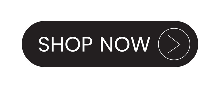 Modern Shop Now CTA Button Set in Blue and Black Flat UI Design with Arrow Icon Vector Collection