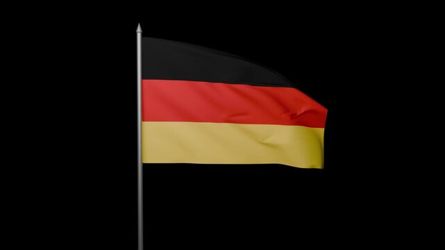 Germany Flag Waving Animation Alpha Transparent