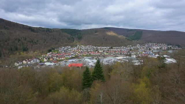 Stadtansicht, Ohrsberg, Eberbach, Ohrsberg, Nekar, Odenwald, Baden- W&uuml;rttemberg, Deutschland