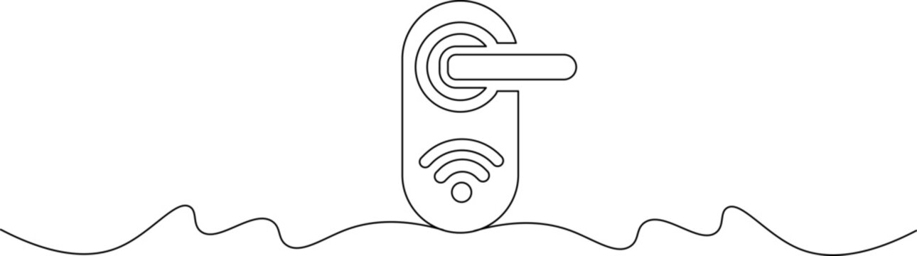 A smart hotel door lock with Wi-Fi connectivity on a wavy surface