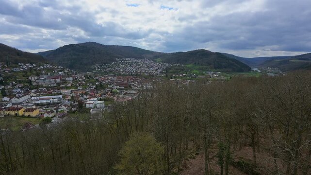 Stadtansicht, Ohrsberg, Eberbach, Ohrsberg, Nekar, Odenwald, Baden- W&uuml;rttemberg, Deutschland