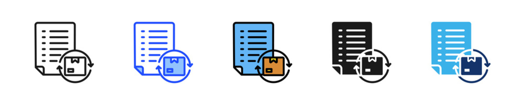 Revision Flow Icon Collection With Multiple Styles