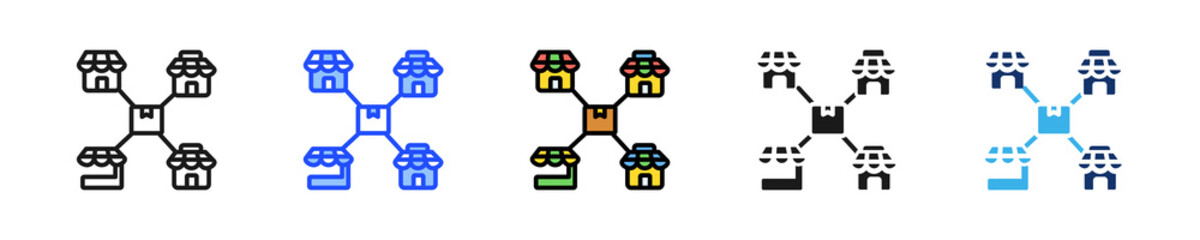 Fototapeta premium Supplier Diversity Icon Collection With Multiple Styles