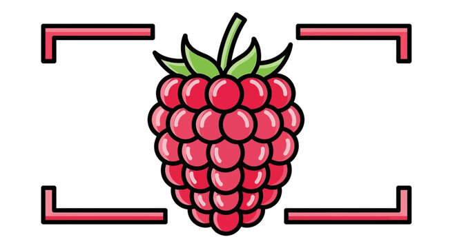 Raspberry Pi Logo with Camera Focus Frame - Technology and Innovation Concept