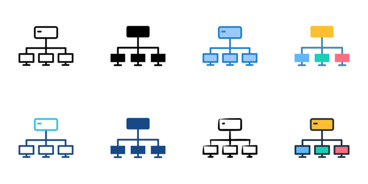 Intranet icons set multiple style collection. Editable stroke 
