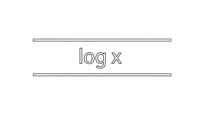 Logarithm Function Log X Mathematical Equation Symbol on White Background