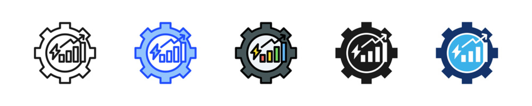 Gain Engine Icon Collection With Multiple Styles