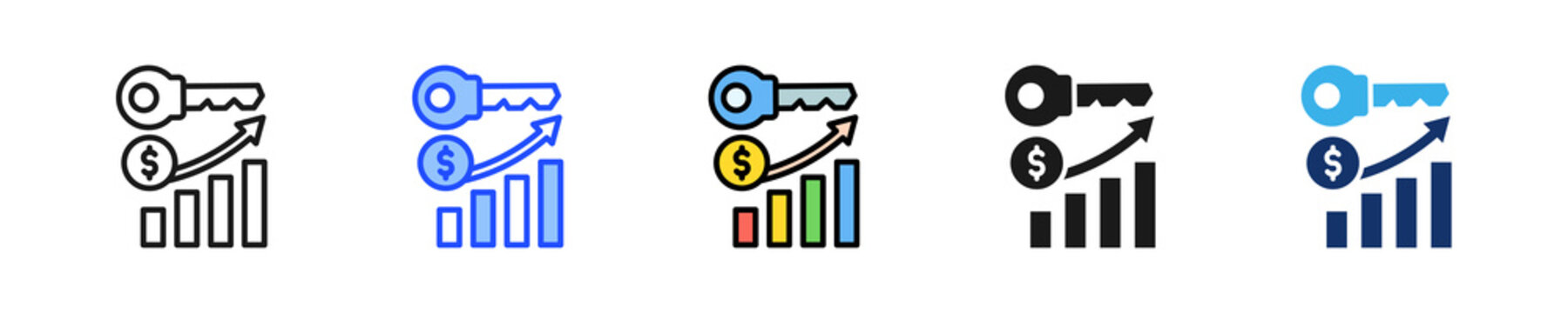 Key Roi Icon Collection With Multiple Styles