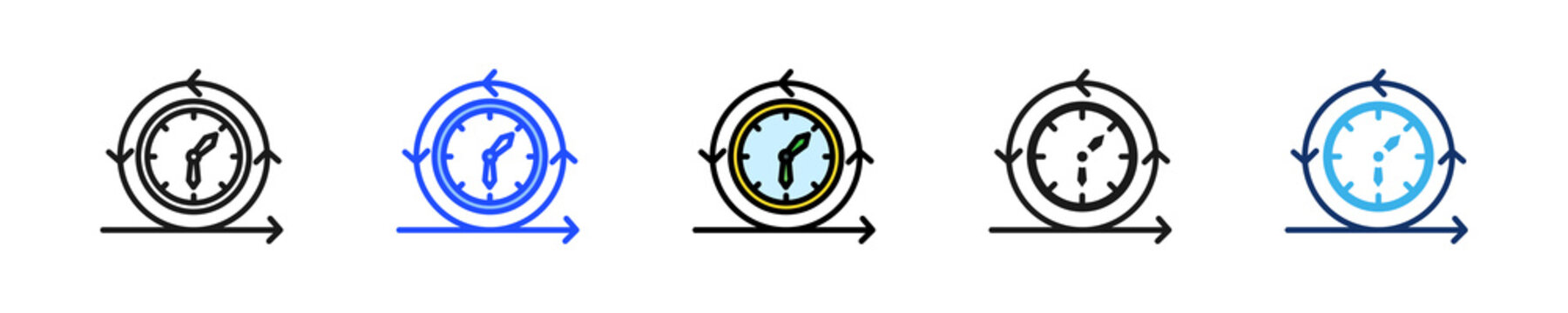Review Cycle Icon Collection With Multiple Styles