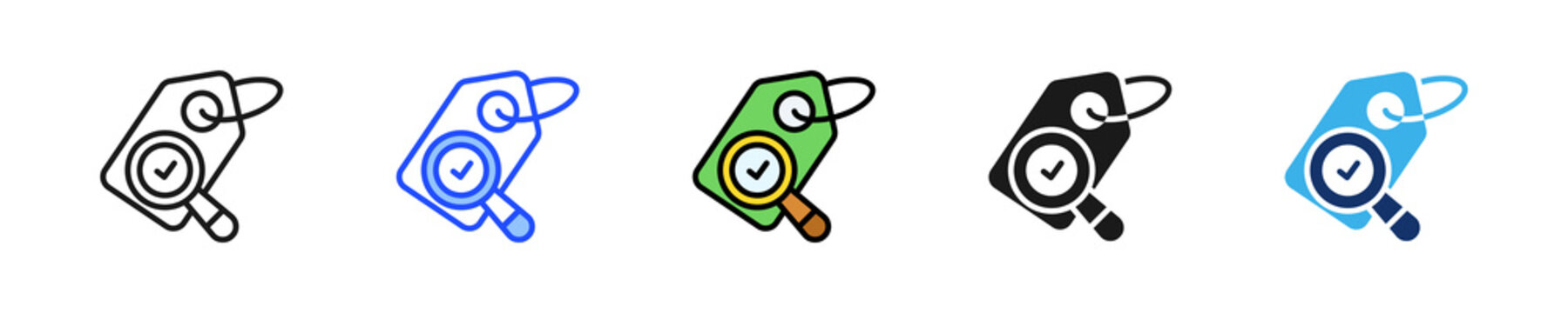 Inspection Tag Icon Collection With Multiple Styles