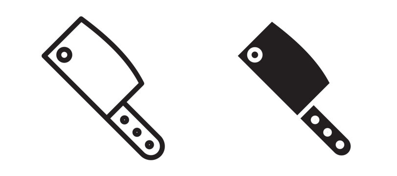 Butcher knife icon In Flat and stroke Style Vector For App, UI, Websites. Black Vector Illustration.