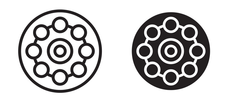 Car bearing icon In Flat and stroke Style Vector For App, UI, Websites. Black Vector Illustration.