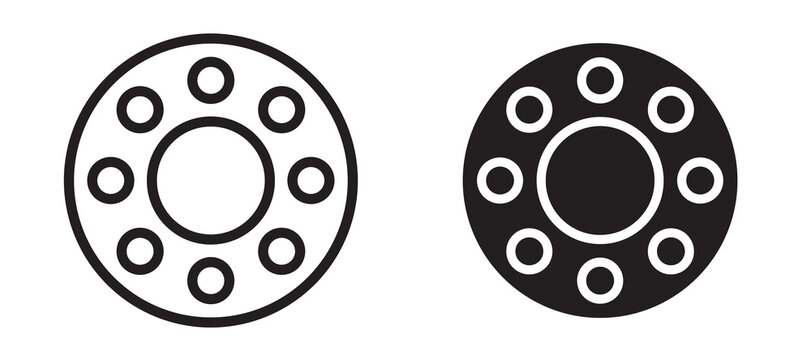 Car bearing icon In Flat and stroke Style Vector For App, UI, Websites. Black Vector Illustration.