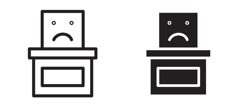 Complaint box icon In Flat and stroke Style Vector For App, UI, Websites. Black Vector Illustration.