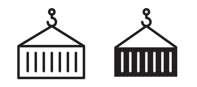 Container icon In Flat and stroke Style Vector For App, UI, Websites. Black Vector Illustration.