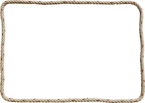 Realistic rectangular rope frame and picture frame border.