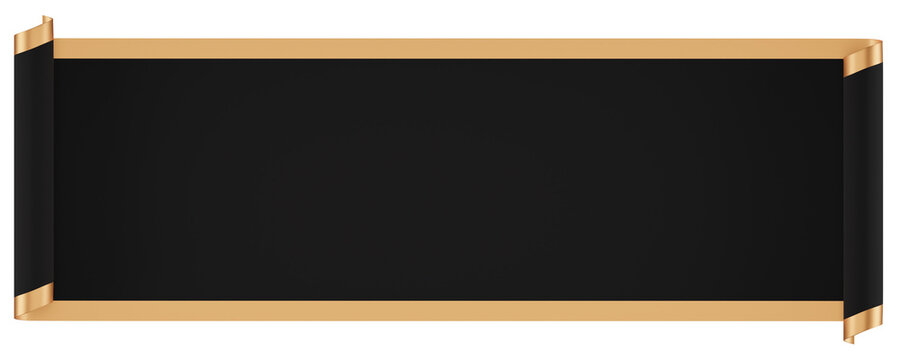 Black Ribbon Banner with Gold Trim