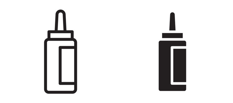 Glue bottle icon In Flat and stroke Style Vector For App, UI, Websites. Black Vector Illustration.