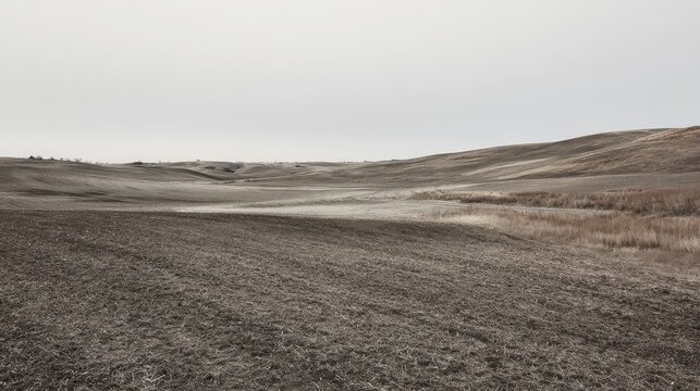 Bare fallow fields across endless rolling land