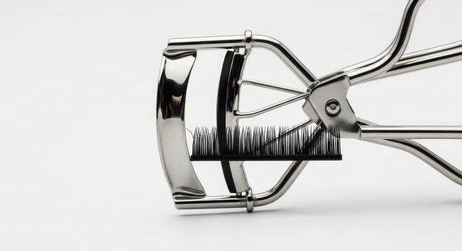 luxury cosmetic and beauty eyelash curler with sleek metallic design and intricate detailing