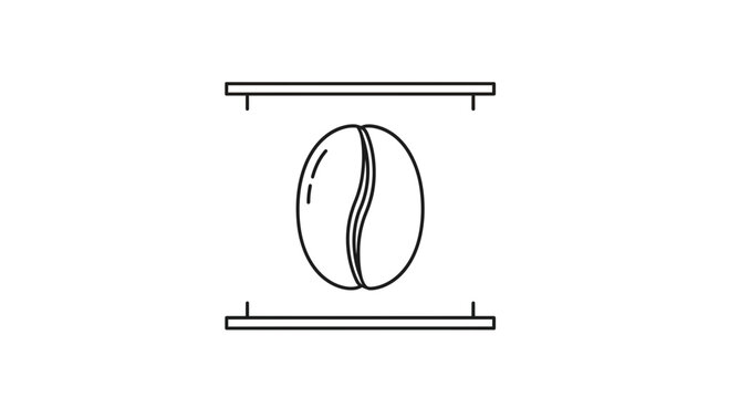 Coffee Bean Icon, Minimalist Design, Vector Graphic, Food and Drink Concept