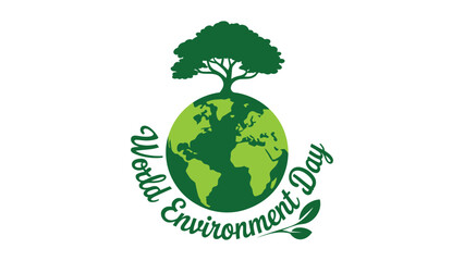 World Environment Day Green Earth And Tree Illustration Eco Friendly Nature Conservation Design Isolated On White Background © Icons Queen
