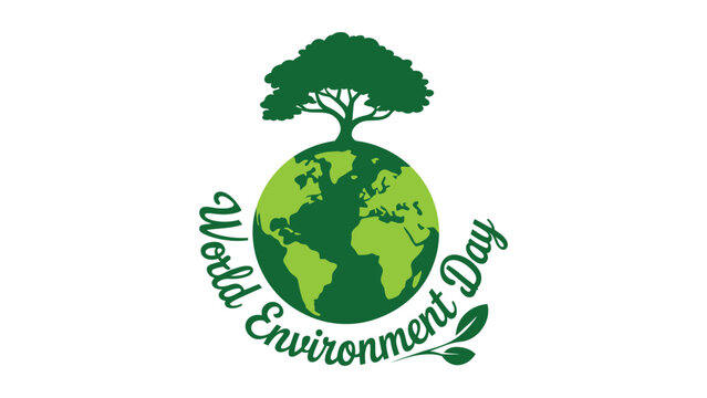 World Environment Day Green Earth And Tree Illustration Eco Friendly Nature Conservation Design Isolated On White Background