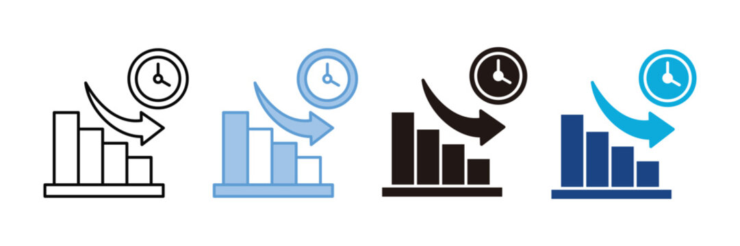 Loss Time Icon Set Multiple Style Collection